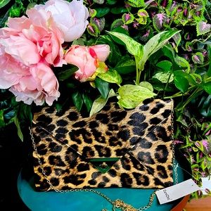 Curvchic Women Envelope Clutch PU Leather Leopard